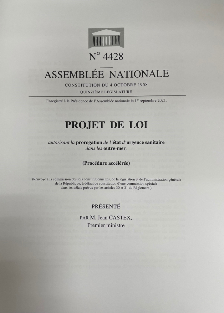 Prorogation de l'état d'urgence sanitaire dans les outre-mer : dépôt à l'AN